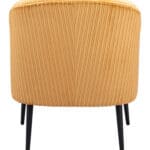 Boho Chic Yellow Accent Chair with Velveteen Corduroy and Wood Legs