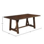 Burnished Dark Oak Rubberwood Farmhouse Trestle Dining Table 16 Burnished Dark Oak Rubberwood Farmhouse Trestle Dining Table