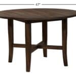 Round Farmhouse Dining Table Burnished Dark Oak Rubberwood Veneer 14 Round Farmhouse Dining Table Burnished Dark Oak Rubberwood Veneer