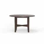 Round Farmhouse Dining Table Burnished Dark Oak Rubberwood Veneer 12 Round Farmhouse Dining Table Burnished Dark Oak Rubberwood Veneer