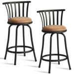 24" Brown and Black Swivel Low Back Bar Stools, Set of 2 8 24" Brown and Black Swivel Low Back Bar Stools, Set of 2