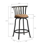24" Brown and Black Swivel Low Back Bar Stools, Set of 2 12 24" Brown and Black Swivel Low Back Bar Stools, Set of 2