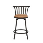 24" Brown and Black Swivel Low Back Bar Stools, Set of 2 9 24" Brown and Black Swivel Low Back Bar Stools, Set of 2