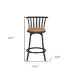24" Brown and Black Swivel Low Back Bar Stools, Set of 2 11 24" Brown and Black Swivel Low Back Bar Stools, Set of 2