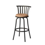 29" Brown and Black Swivel Bar Stools with Low Back, Set of 2 11 29" Brown and Black Swivel Bar Stools with Low Back, Set of 2