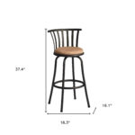 29" Brown and Black Swivel Bar Stools with Low Back, Set of 2 13 29" Brown and Black Swivel Bar Stools with Low Back, Set of 2