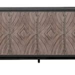 Distressed Charcoal and Brown Mid-Century Wood Sideboard with Storage 10 Distressed Charcoal and Brown Mid-Century Wood Sideboard with Storage