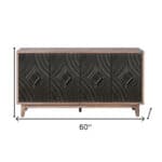Distressed Brown and Charcoal Geometric Wood Sideboard with Storage 12 Distressed Brown and Charcoal Geometric Wood Sideboard with Storage