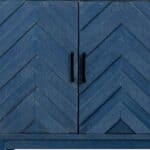Blue Chevron Distressed Wood Sideboard with Adjustable Shelves 13 Blue Chevron Distressed Wood Sideboard with Adjustable Shelves