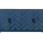 Blue Chevron Distressed Wood Sideboard with Adjustable Shelves 11 Blue Chevron Distressed Wood Sideboard with Adjustable Shelves