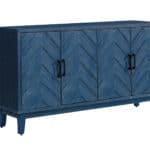 Blue Chevron Distressed Wood Sideboard with Adjustable Shelves 12 Blue Chevron Distressed Wood Sideboard with Adjustable Shelves