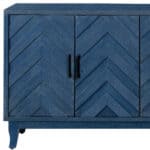 Blue Chevron Distressed Wood Sideboard with Adjustable Shelves 14 Blue Chevron Distressed Wood Sideboard with Adjustable Shelves