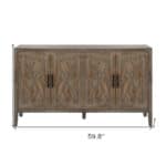 Distressed Geometric Carved Sideboard with Four Doors and Shelves 18 Distressed Geometric Carved Sideboard with Four Doors and Shelves