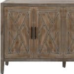 Distressed Geometric Carved Sideboard with Four Doors and Shelves 14 Distressed Geometric Carved Sideboard with Four Doors and Shelves
