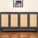 Charcoal and Natural Wood Rattan Sideboard with Four Doors 9 Charcoal and Natural Wood Rattan Sideboard with Four Doors