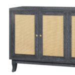 Charcoal and Natural Wood Rattan Sideboard with Four Doors 11 Charcoal and Natural Wood Rattan Sideboard with Four Doors