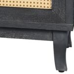 Charcoal and Natural Wood Rattan Sideboard with Four Doors 15 Charcoal and Natural Wood Rattan Sideboard with Four Doors