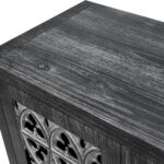 Distressed Black Wood Sideboard with Scrollwork Doors and Storage 15 Distressed Black Wood Sideboard with Scrollwork Doors and Storage