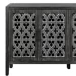 Distressed Black Wood Sideboard with Scrollwork Doors and Storage 17 Distressed Black Wood Sideboard with Scrollwork Doors and Storage