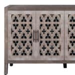 Brown Distressed Sideboard with Carved Scrollwork and Four Doors 17 Brown Distressed Sideboard with Carved Scrollwork and Four Doors