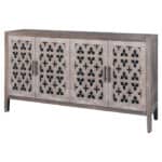 Brown Distressed Sideboard with Carved Scrollwork and Four Doors 14 Brown Distressed Sideboard with Carved Scrollwork and Four Doors