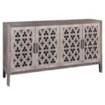 Brown Distressed Sideboard with Carved Scrollwork and Four Doors 12 Brown Distressed Sideboard with Carved Scrollwork and Four Doors