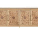 Natural Distressed Geometric Carved Sideboard with Four Doors 11 Natural Distressed Geometric Carved Sideboard with Four Doors