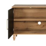 Natural Distressed Geometric Carved Sideboard with Four Doors 16 Natural Distressed Geometric Carved Sideboard with Four Doors