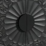 Distressed Floral Carved Sideboard Natural Black Finish with Storage 14 Distressed Floral Carved Sideboard Natural Black Finish with Storage