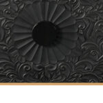 Distressed Floral Carved Sideboard Natural Black Finish with Storage 12 Distressed Floral Carved Sideboard Natural Black Finish with Storage