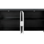 Black and White Distressed Floral Carved Sideboard with Four Doors 13 Black and White Distressed Floral Carved Sideboard with Four Doors