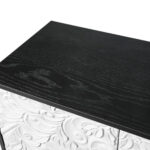 Black and White Distressed Floral Carved Sideboard with Four Doors 18 Black and White Distressed Floral Carved Sideboard with Four Doors