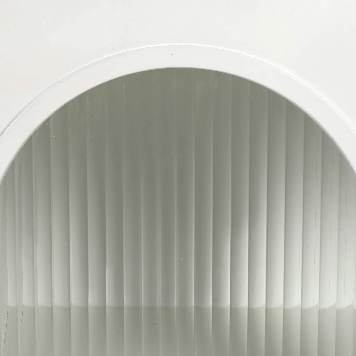 White Ribbed Wood and Glass Sideboard with Four Doors 6 White Ribbed Wood and Glass Sideboard with Four Doors - Image 6