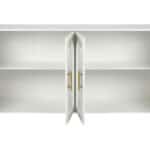 White Ribbed Wood and Glass Sideboard with Four Doors 13 White Ribbed Wood and Glass Sideboard with Four Doors