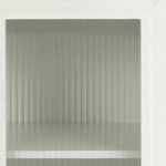 White Ribbed Wood and Glass Sideboard with Four Doors 18 White Ribbed Wood and Glass Sideboard with Four Doors