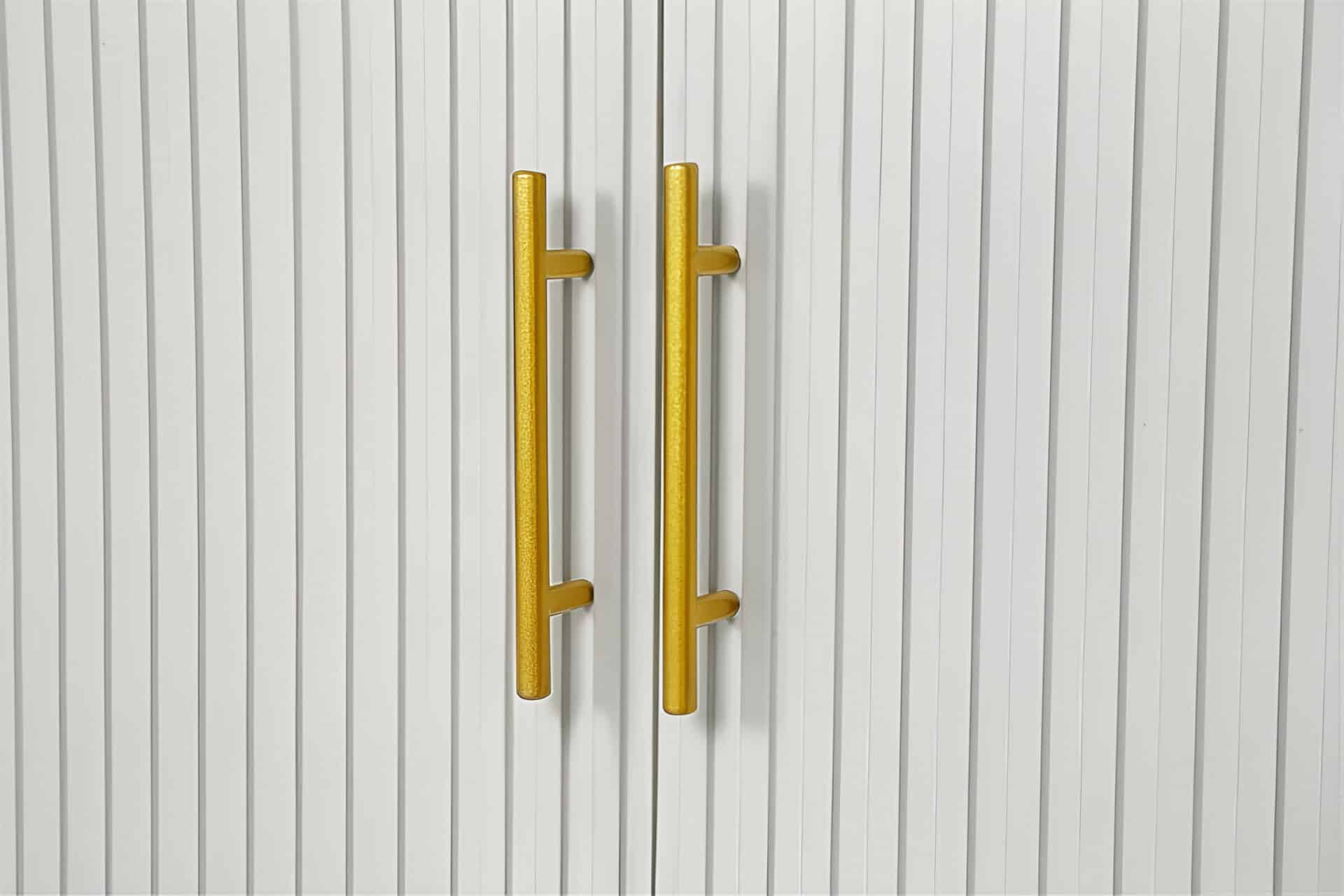 Modern White Ribbed Sideboard with Adjustable Shelves and Doors 9 Modern White Ribbed Sideboard with Adjustable Shelves and Doors - Image 9