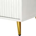 Modern White Ribbed Sideboard with Adjustable Shelves and Doors 14 Modern White Ribbed Sideboard with Adjustable Shelves and Doors