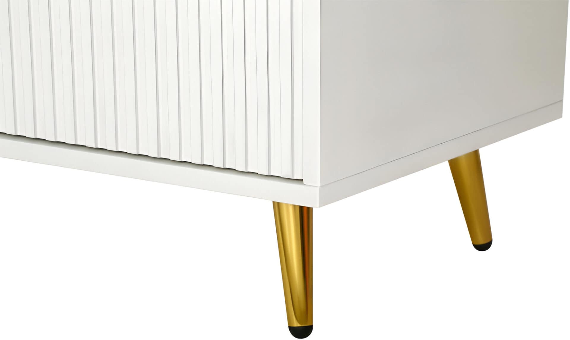 Modern White Ribbed Sideboard with Adjustable Shelves and Doors 5 Modern White Ribbed Sideboard with Adjustable Shelves and Doors - Image 5