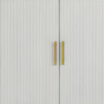 Modern White Ribbed Sideboard with Adjustable Shelves and Doors 16 Modern White Ribbed Sideboard with Adjustable Shelves and Doors