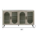Gold Modern Wood and Glass Sideboard with Ribbed Detailing 16 Gold Modern Wood and Glass Sideboard with Ribbed Detailing