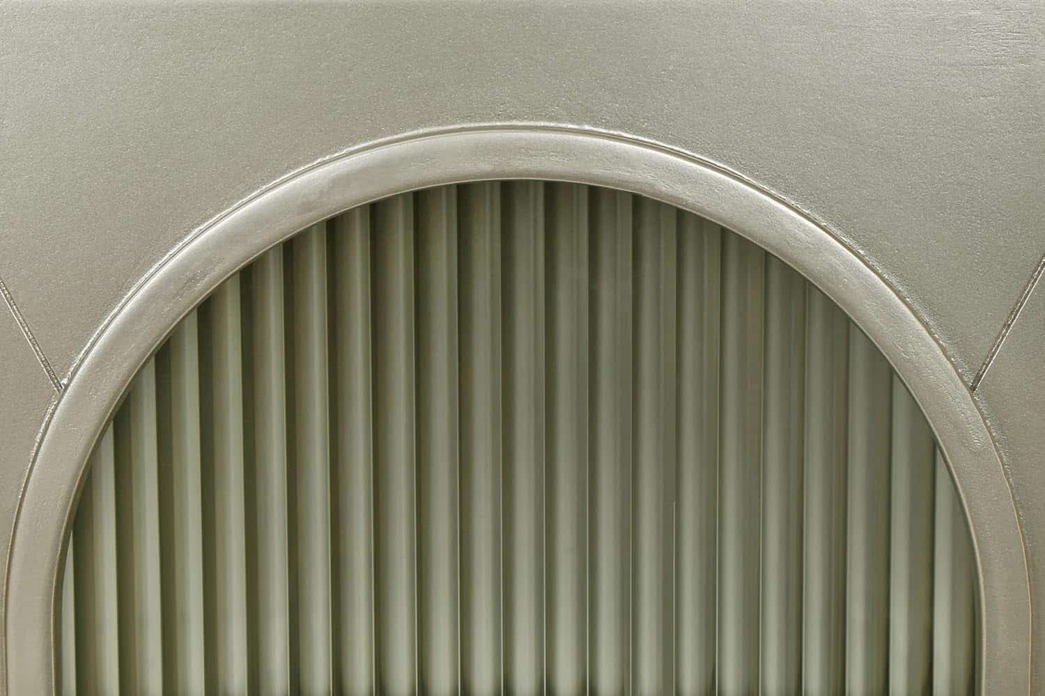 Gold Modern Wood and Glass Sideboard with Ribbed Detailing 9 Gold Modern Wood and Glass Sideboard with Ribbed Detailing - Image 9