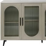 Gold Modern Wood and Glass Sideboard with Ribbed Detailing 15 Gold Modern Wood and Glass Sideboard with Ribbed Detailing