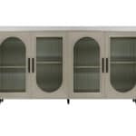 Gold Modern Wood and Glass Sideboard with Ribbed Detailing 11 Gold Modern Wood and Glass Sideboard with Ribbed Detailing