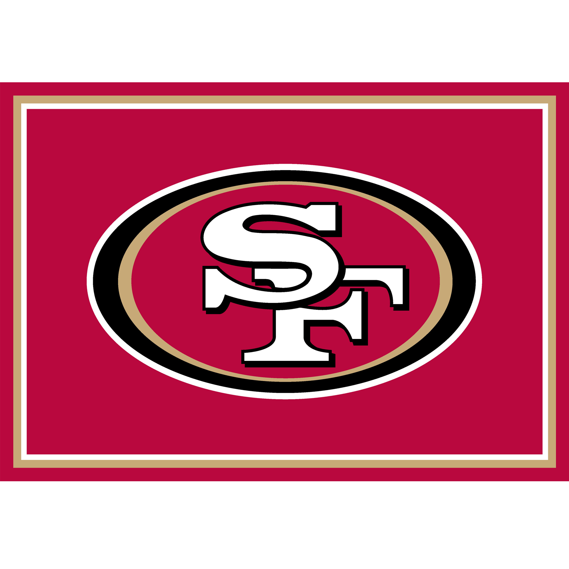 49ers 3x4 spirit area rug san collection nfl licensed