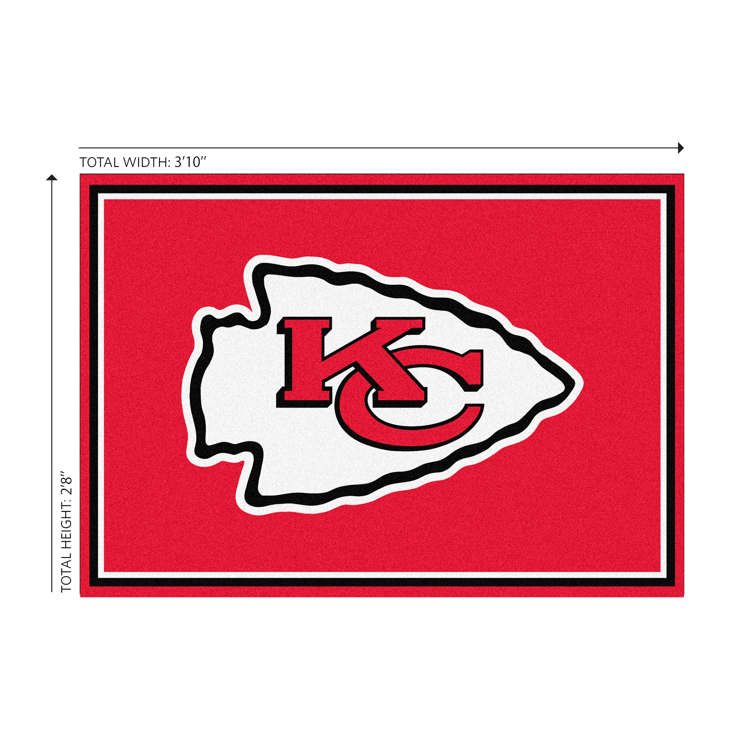 kansas city chiefs 3x4 spirit area rug kansas collection