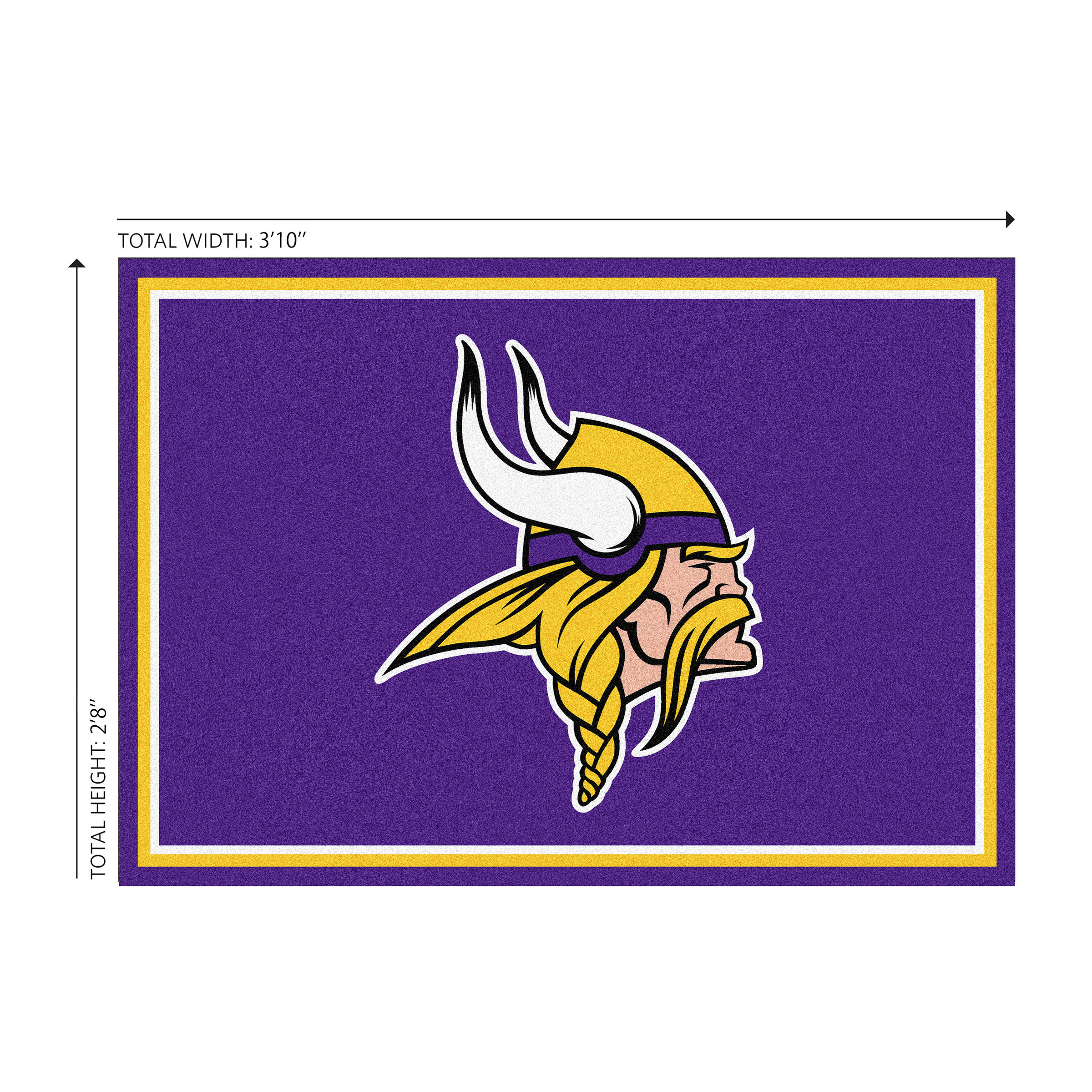 vikings 3x4 spirit area rug officially licensed nfl