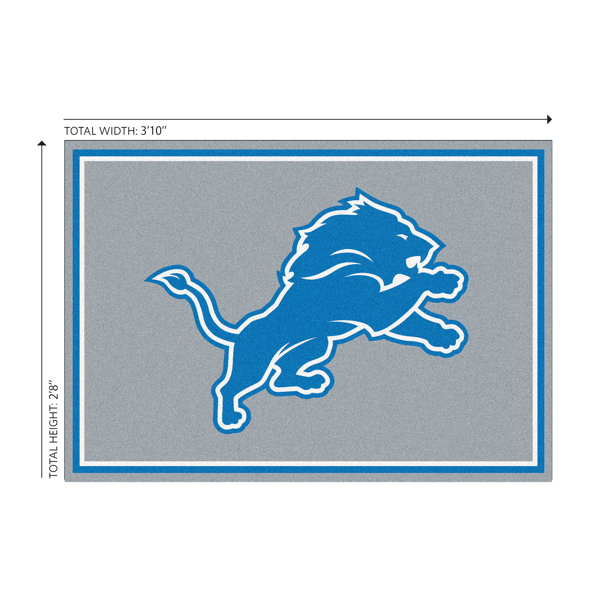 detroit lions 3x4 officially licensed nfl spirit area rug