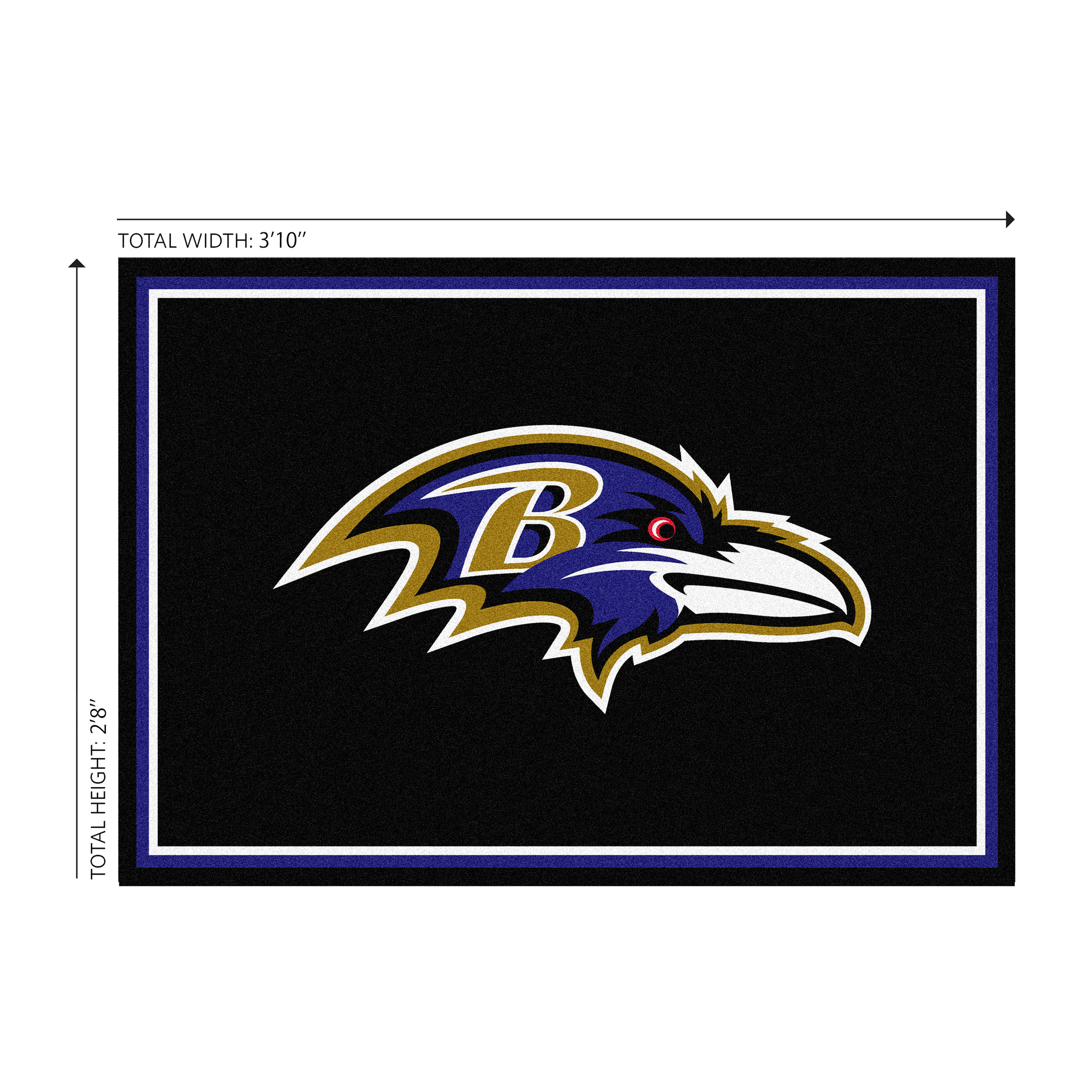 baltimore ravens 3x4 area rug officially licensed stain resistant