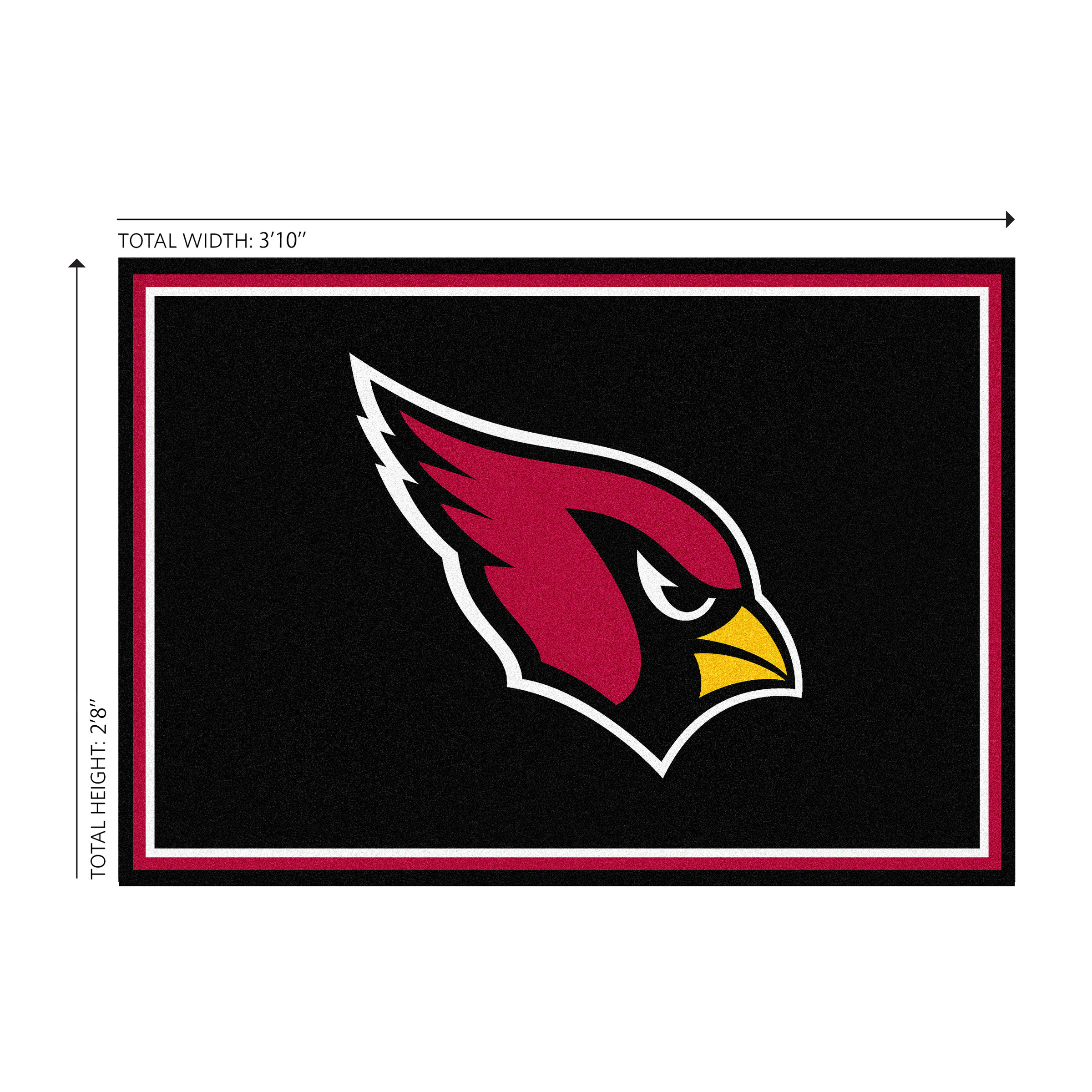 arizona cardinals 3x4 spirit area rug officially licensed nfl