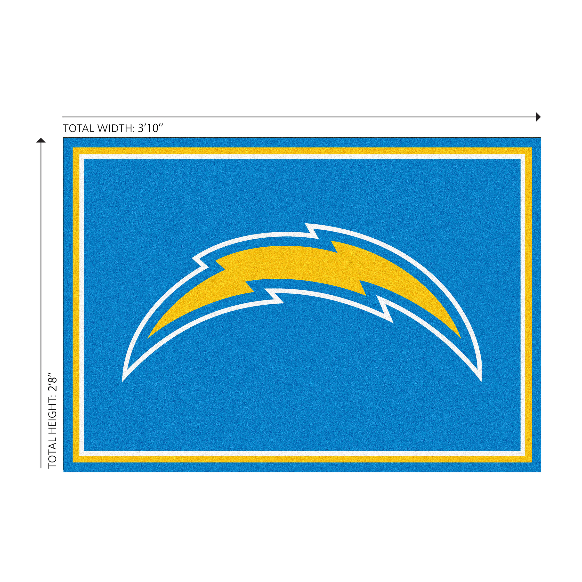 los angeles chargers 3x4 spirit area rug usa made